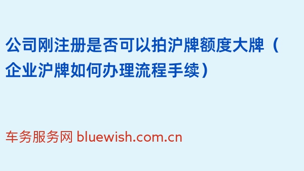 公司刚注册是否可以拍沪牌额度大牌（企业沪牌如何办理流程手续）