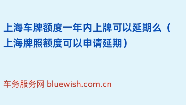 上海车牌额度一年内上牌可以延期么（上海牌照额度可以申请延期）