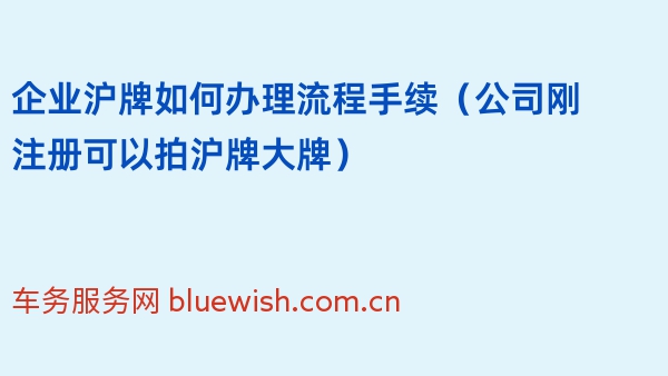 2024年企业沪牌如何办理流程手续（公司刚注册可以拍沪牌大牌）