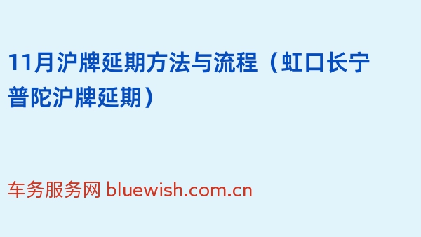 2024年11月沪牌延期方法与流程（虹口长宁普陀沪牌延期）