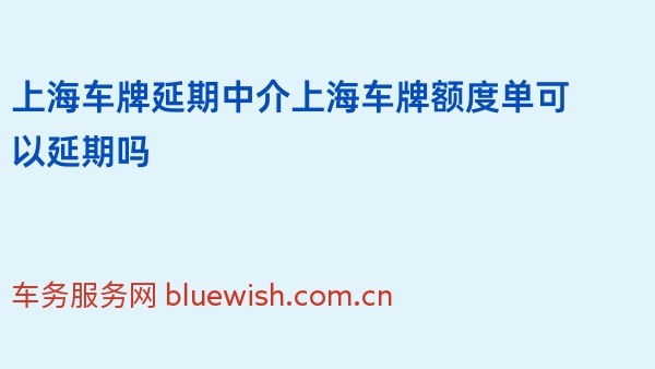 上海车牌延期中介上海车牌额度单可以延期吗